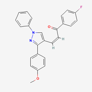 molecular formula C25H19FN2O2 B5381680 (Z)-1-(4-fluorophenyl)-3-[3-(4-methoxyphenyl)-1-phenylpyrazol-4-yl]prop-2-en-1-one 