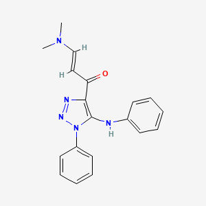 molecular formula C19H19N5O B5381850 (E)-1-(5-anilino-1-phenyltriazol-4-yl)-3-(dimethylamino)prop-2-en-1-one 