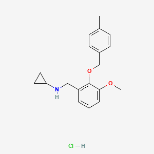molecular formula C19H24ClNO2 B5382163 N-[[3-methoxy-2-[(4-methylphenyl)methoxy]phenyl]methyl]cyclopropanamine;hydrochloride 