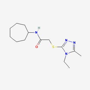 molecular formula C14H24N4OS B5382167 N-cycloheptyl-2-[(4-ethyl-5-methyl-4H-1,2,4-triazol-3-yl)sulfanyl]acetamide 