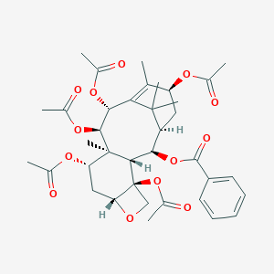 molecular formula C37H46O13 B053834 (2aR-(2aalpha,4beta,4abeta,5alpha,6beta,9alpha,11beta,12alpha,12aalpha,12balpha))-3,4,4a,5,6,9,10,11,12,12a-Decahydro-4a,8,13,13-tetramethyl-7,14-methano-1H-cyclodeca(3,4)benz(1,2-b)oxete-4,5,6,9,12,12b(2aH)-hexol 4,5,6,9,12b-pentaacetate 12-benzoate CAS No. 125037-14-1