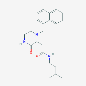 molecular formula C22H29N3O2 B5383410 N-(3-methylbutyl)-2-[1-(1-naphthylmethyl)-3-oxo-2-piperazinyl]acetamide 