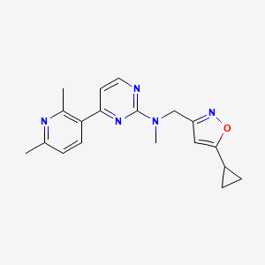 molecular formula C19H21N5O B5383577 N-[(5-cyclopropylisoxazol-3-yl)methyl]-4-(2,6-dimethylpyridin-3-yl)-N-methylpyrimidin-2-amine 