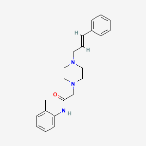 molecular formula C22H27N3O B5383703 N-(2-methylphenyl)-2-{4-[(2E)-3-phenylprop-2-en-1-yl]piperazin-1-yl}acetamide 