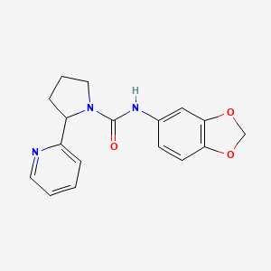 molecular formula C17H17N3O3 B5383705 N-1,3-benzodioxol-5-yl-2-(2-pyridinyl)-1-pyrrolidinecarboxamide 