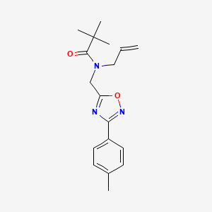 molecular formula C18H23N3O2 B5383708 N-allyl-2,2-dimethyl-N-{[3-(4-methylphenyl)-1,2,4-oxadiazol-5-yl]methyl}propanamide 