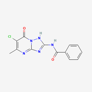 molecular formula C13H10ClN5O2 B5383733 N-{6-Chloro-7-hydroxy-5-methyl-[1,2,4]triazolo[1,5-A]pyrimidin-2-YL}benzamide 