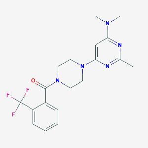 molecular formula C19H22F3N5O B5383737 N,N,2-trimethyl-6-{4-[2-(trifluoromethyl)benzoyl]-1-piperazinyl}-4-pyrimidinamine 