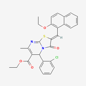 molecular formula C29H25ClN2O4S B5383875 ethyl 5-(2-chlorophenyl)-2-[(2-ethoxy-1-naphthyl)methylene]-7-methyl-3-oxo-2,3-dihydro-5H-[1,3]thiazolo[3,2-a]pyrimidine-6-carboxylate 