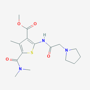 molecular formula C16H23N3O4S B5383959 METHYL 5-(DIMETHYLCARBAMOYL)-4-METHYL-2-[2-(PYRROLIDIN-1-YL)ACETAMIDO]THIOPHENE-3-CARBOXYLATE 