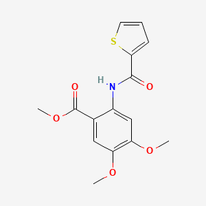 molecular formula C15H15NO5S B5384088 methyl 4,5-dimethoxy-2-(thiophene-2-amido)benzoate 