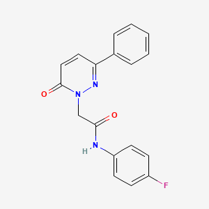 molecular formula C18H14FN3O2 B5384168 N-(4-fluorophenyl)-2-(6-oxo-3-phenylpyridazin-1(6H)-yl)acetamide 