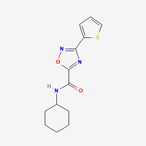 molecular formula C13H15N3O2S B5384175 N-cyclohexyl-3-thiophen-2-yl-1,2,4-oxadiazole-5-carboxamide 