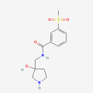 molecular formula C13H18N2O4S B5384204 N-[(3-hydroxy-3-pyrrolidinyl)methyl]-3-(methylsulfonyl)benzamide 