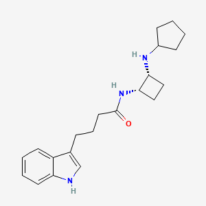molecular formula C21H29N3O B5384208 N-[(1S,2R)-2-(cyclopentylamino)cyclobutyl]-4-(1H-indol-3-yl)butanamide 