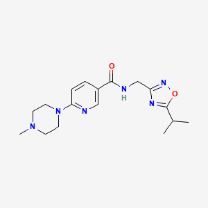 molecular formula C17H24N6O2 B5384209 N-[(5-isopropyl-1,2,4-oxadiazol-3-yl)methyl]-6-(4-methylpiperazin-1-yl)nicotinamide 