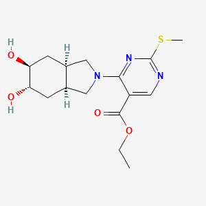 molecular formula C16H23N3O4S B5384663 ethyl 4-[(3aR*,5S*,6S*,7aS*)-5,6-dihydroxyoctahydro-2H-isoindol-2-yl]-2-(methylthio)-5-pyrimidinecarboxylate 