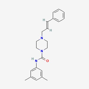 molecular formula C22H27N3O B5385283 N-(3,5-DIMETHYLPHENYL)-4-[(2E)-3-PHENYL-2-PROPEN-1-YL]-1-PIPERAZINECARBOXAMIDE 