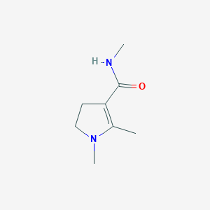 molecular formula C8H14N2O B053853 N,1,2-Trimethyl-4,5-dihydro-1H-pyrrole-3-carboxamide CAS No. 116195-46-1