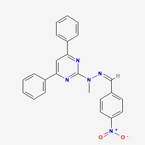 molecular formula C24H19N5O2 B5385366 N-methyl-N-[(Z)-(4-nitrophenyl)methylideneamino]-4,6-diphenylpyrimidin-2-amine 