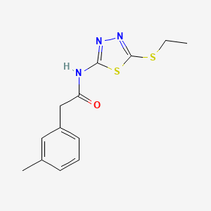 molecular formula C13H15N3OS2 B5385382 N-[5-(ethylsulfanyl)-1,3,4-thiadiazol-2-yl]-2-(3-methylphenyl)acetamide 