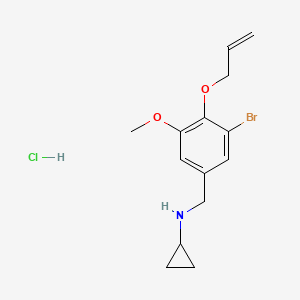 molecular formula C14H19BrClNO2 B5385383 N-[(3-bromo-5-methoxy-4-prop-2-enoxyphenyl)methyl]cyclopropanamine;hydrochloride 