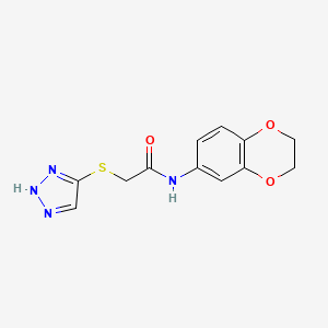 molecular formula C12H12N4O3S B5385443 N-(2,3-dihydro-1,4-benzodioxin-6-yl)-2-(1H-1,2,3-triazol-5-ylthio)acetamide 