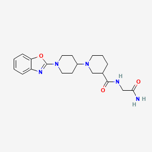 molecular formula C20H27N5O3 B5385595 N-(2-amino-2-oxoethyl)-1'-(1,3-benzoxazol-2-yl)-1,4'-bipiperidine-3-carboxamide 