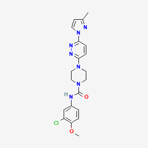 molecular formula C20H22ClN7O2 B5385637 N-(3-chloro-4-methoxyphenyl)-4-[6-(3-methyl-1H-pyrazol-1-yl)-3-pyridazinyl]-1-piperazinecarboxamide 