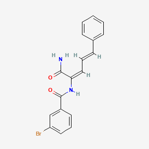 molecular formula C18H15BrN2O2 B5385667 N-[(2E,4E)-1-amino-1-oxo-5-phenylpenta-2,4-dien-2-yl]-3-bromobenzamide 