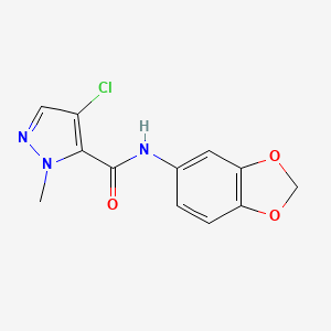 molecular formula C12H10ClN3O3 B5385708 N-(2H-13-BENZODIOXOL-5-YL)-4-CHLORO-1-METHYL-1H-PYRAZOLE-5-CARBOXAMIDE 