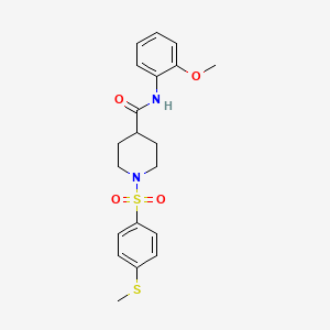 molecular formula C20H24N2O4S2 B5386313 N-(2-methoxyphenyl)-1-{[4-(methylthio)phenyl]sulfonyl}-4-piperidinecarboxamide 