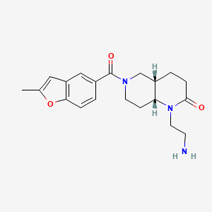 molecular formula C20H25N3O3 B5386320 rel-(4aS,8aR)-1-(2-aminoethyl)-6-[(2-methyl-1-benzofuran-5-yl)carbonyl]octahydro-1,6-naphthyridin-2(1H)-one hydrochloride 