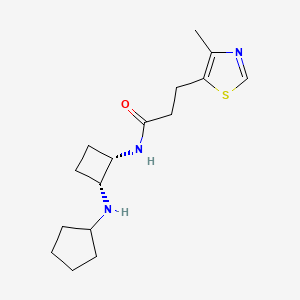 molecular formula C16H25N3OS B5386485 N-[(1S*,2R*)-2-(cyclopentylamino)cyclobutyl]-3-(4-methyl-1,3-thiazol-5-yl)propanamide 