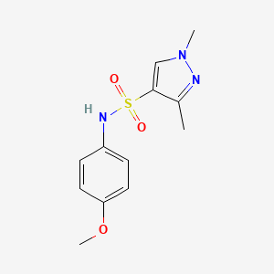molecular formula C12H15N3O3S B5386649 N-(4-METHOXYPHENYL)-13-DIMETHYL-1H-PYRAZOLE-4-SULFONAMIDE 
