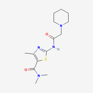 molecular formula C14H22N4O2S B5386684 N,N,4-trimethyl-2-[(1-piperidinylacetyl)amino]-1,3-thiazole-5-carboxamide 