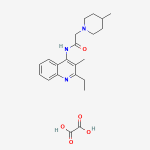 molecular formula C22H29N3O5 B5387270 N-(2-ethyl-3-methyl-4-quinolinyl)-2-(4-methyl-1-piperidinyl)acetamide oxalate 