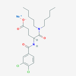 molecular formula C22H31Cl2N2NaO4 B053876 Lorglumide Sodium CAS No. 1021868-76-7