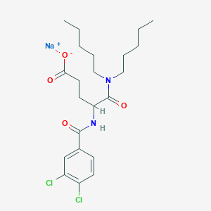 molecular formula C22H31Cl2N2NaO4 B053876 Lorglumide sodium CAS No. 1021868-76-7