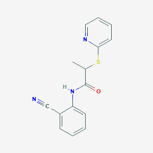 molecular formula C15H13N3OS B5387629 N-(2-cyanophenyl)-2-(2-pyridinylthio)propanamide 