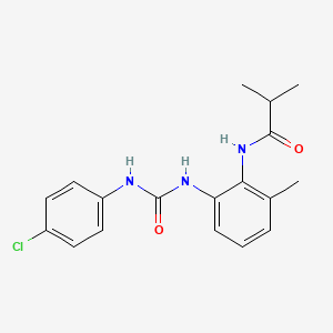 molecular formula C18H20ClN3O2 B5388088 N-(2-([(4-Chlorophenyl)carbamoyl]amino)-6-methylphenyl)-2-methylpropanamide 