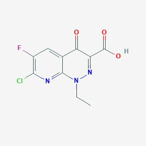 molecular formula C10H7ClFN3O3 B053881 7-Chloro-6-fluoro-1-ethyl-1,4-dihydro-4-oxopyrido(2,3-c)pyridazine-3-carboxylic acid CAS No. 120876-49-5