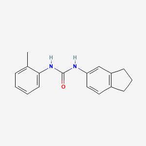 molecular formula C17H18N2O B5388171 N-(2,3-dihydro-1H-inden-5-yl)-N'-(2-methylphenyl)urea 