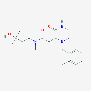 molecular formula C20H31N3O3 B5388204 N-(3-hydroxy-3-methylbutyl)-N-methyl-2-[1-(2-methylbenzyl)-3-oxo-2-piperazinyl]acetamide 