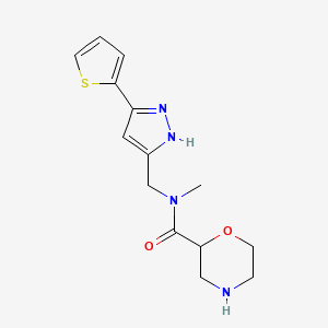 molecular formula C14H18N4O2S B5388327 N-methyl-N-{[3-(2-thienyl)-1H-pyrazol-5-yl]methyl}-2-morpholinecarboxamide hydrochloride 