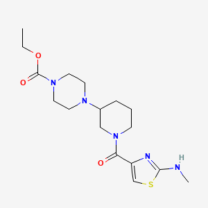 molecular formula C17H27N5O3S B5388424 ethyl 4-(1-{[2-(methylamino)-1,3-thiazol-4-yl]carbonyl}-3-piperidinyl)-1-piperazinecarboxylate 
