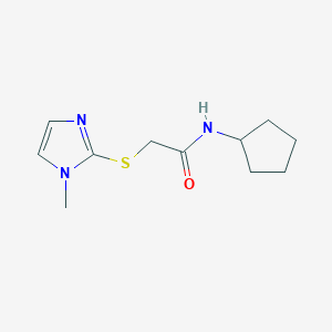 molecular formula C11H17N3OS B5388495 N-cyclopentyl-2-[(1-methyl-1H-imidazol-2-yl)sulfanyl]acetamide 