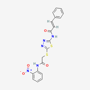 molecular formula C19H15N5O4S2 B5388509 N-[5-({2-[(2-nitrophenyl)amino]-2-oxoethyl}thio)-1,3,4-thiadiazol-2-yl]-3-phenylacrylamide 
