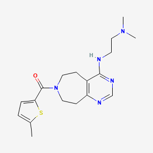 molecular formula C18H25N5OS B5388512 N,N-dimethyl-N'-{7-[(5-methyl-2-thienyl)carbonyl]-6,7,8,9-tetrahydro-5H-pyrimido[4,5-d]azepin-4-yl}ethane-1,2-diamine 