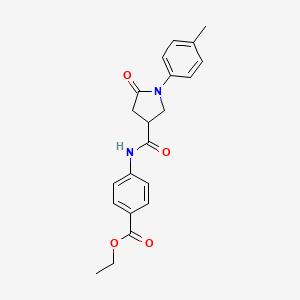 molecular formula C21H22N2O4 B5388520 ETHYL 4-[1-(4-METHYLPHENYL)-5-OXOPYRROLIDINE-3-AMIDO]BENZOATE 